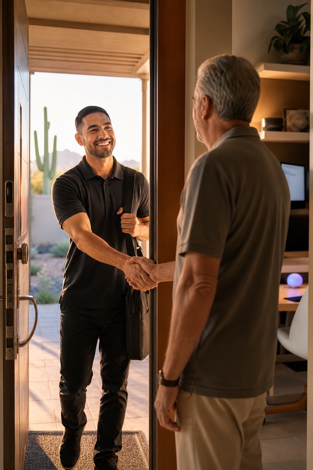 Operator Local arriving for in-person setup